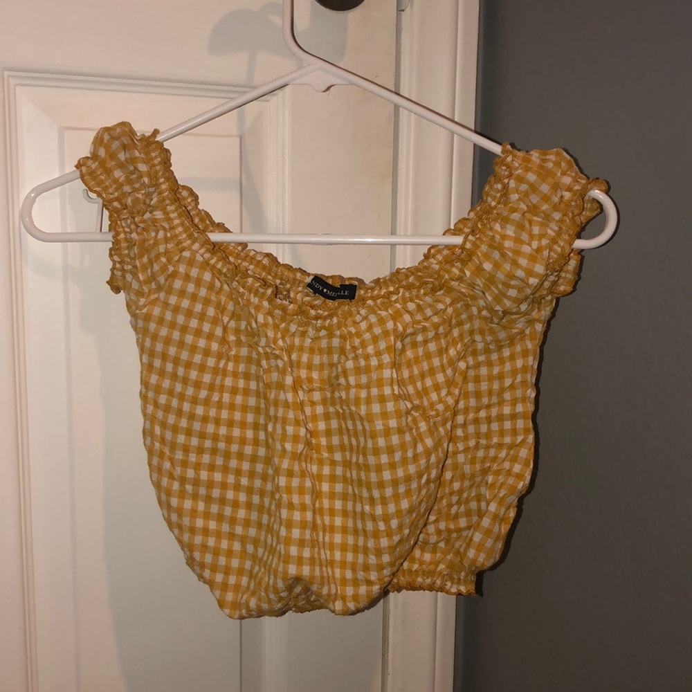 Yellow brandy Melville scrunched top
